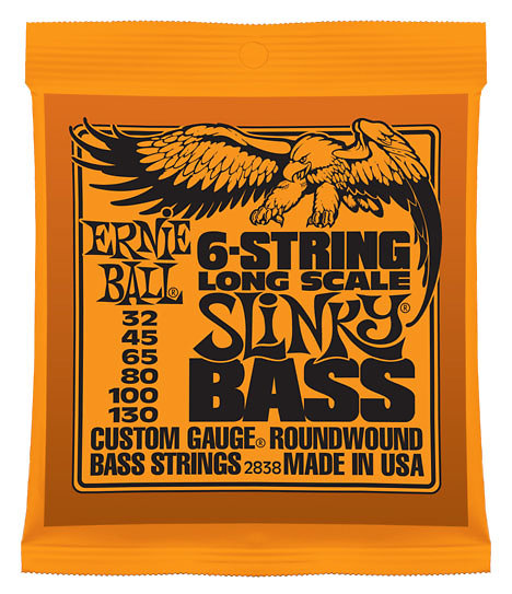 Ernie Ball - CORDES BASSE SLINKY 6 CORDES LONG SCALE 32-130
