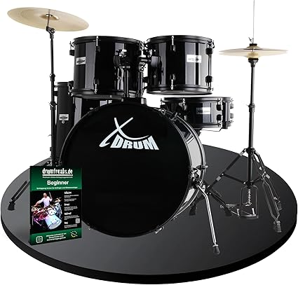 XDrum - Rookie Standard Batterie acoustique 22" noir set complet avec école de batterie + DVD