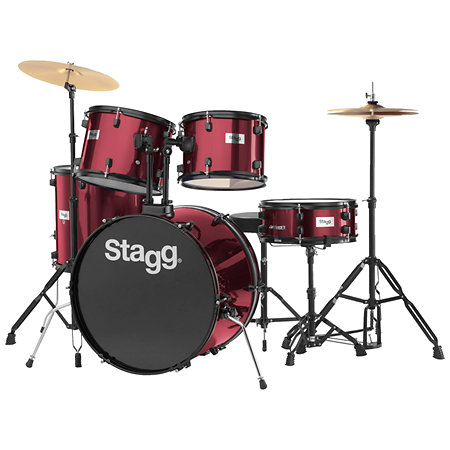 [ZSTATIM122BWR] Stagg - TIM122B WR - Batterie Acoustique 22" Bordeaux Complète