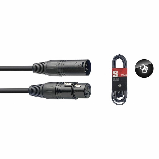 [STASDX33] Stagg - Câble DMX XLR Femelle 3b - XLR Mâle 3b 3 mètres