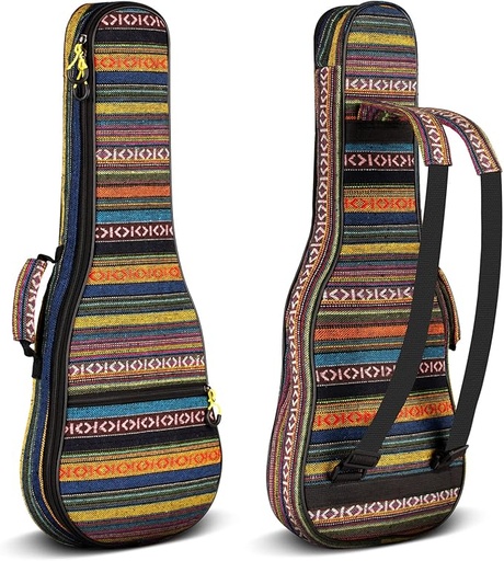 [B07MFK6YFF] CAHAYA -  Housse de transport pour ukulélé en coton et nylon, rembourrée - 9 mm